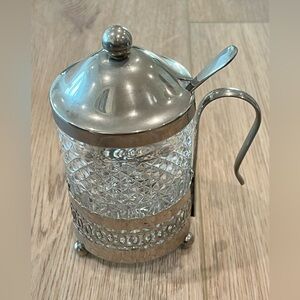 Elegant Silver and Glass Jelly Jar